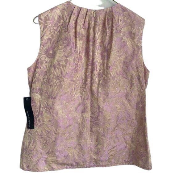 Franco Mirabelli Inez Sleeveless Top Purple English Garden Design Size L - Picture 5 of 6